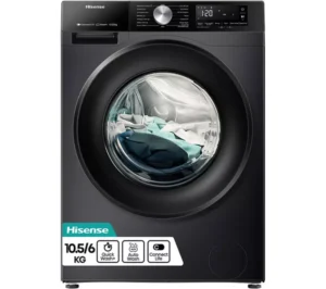 Hisense WD3S1043BB3 Washer Dryer, 10.5kg Wash, 6kg Dry, Black