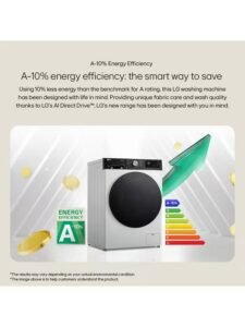 LG WT1210BBTN1 WashTower 12kg/10kg 1400rpm Washer Dryer, Platinum Black - Image 9