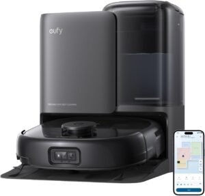 eufy E25 Robot Vacuum & Mop with All-in-One Station, Black (T2353)