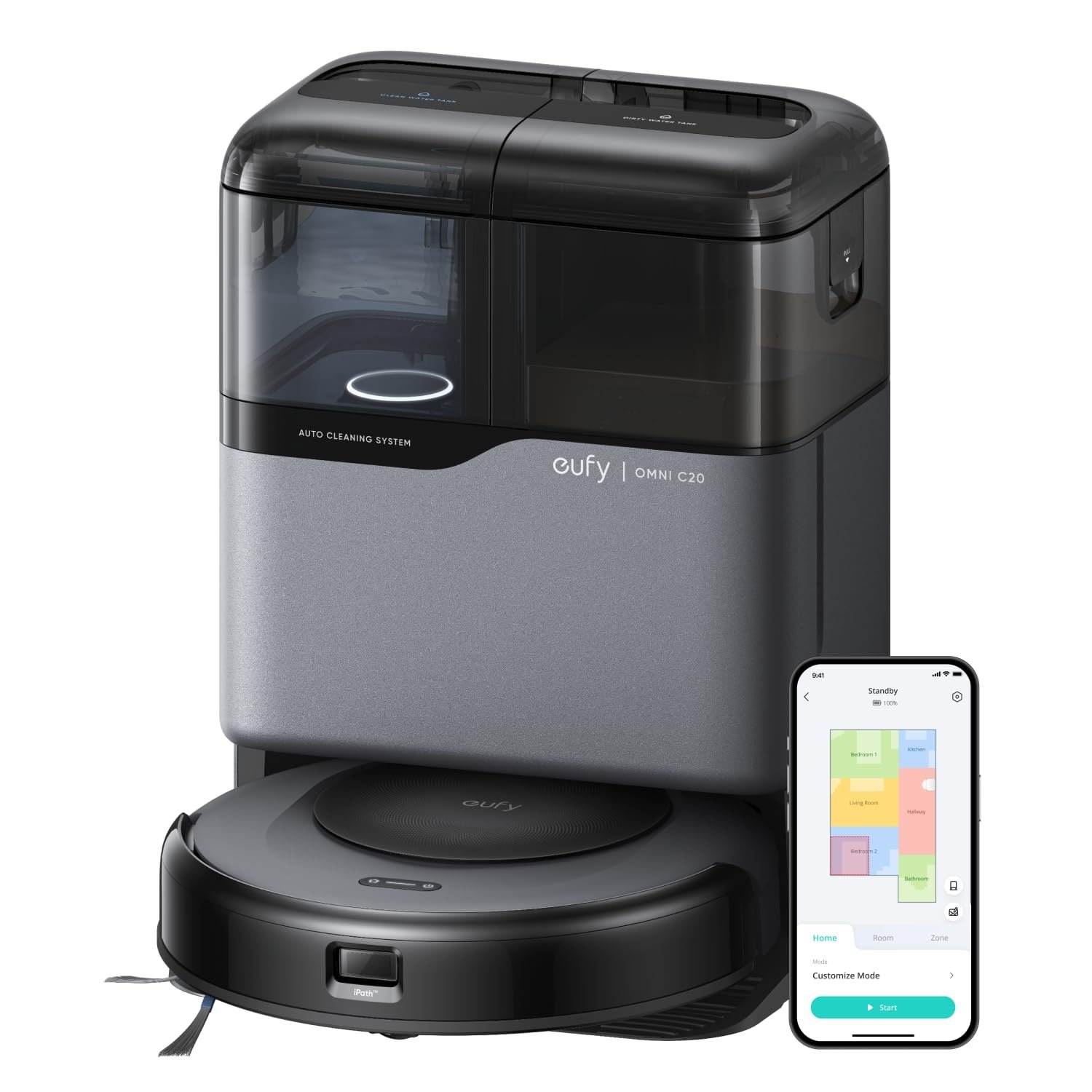 eufy Omni C20 Robot Vacuum & Mop with All-in-One Station, Black (T2280) eufy Omni C20 Robot Vacuum & Mop with All-in-One Station, Black (T2280) - Image 1