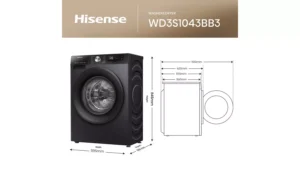 Hisense WD3S1043BB3 Washer Dryer, 10.5kg Wash, 6kg Dry, Black - Image 11